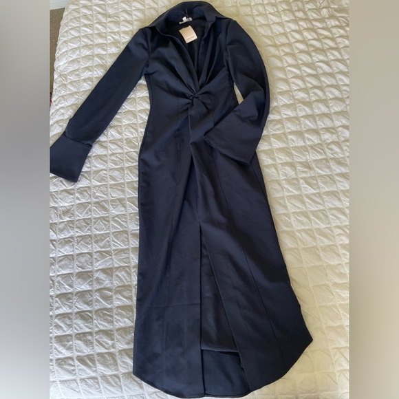 Cinq a Sept Blue McKenna Midi Long Sleeve Sheath Dress - Picture 7 of 16